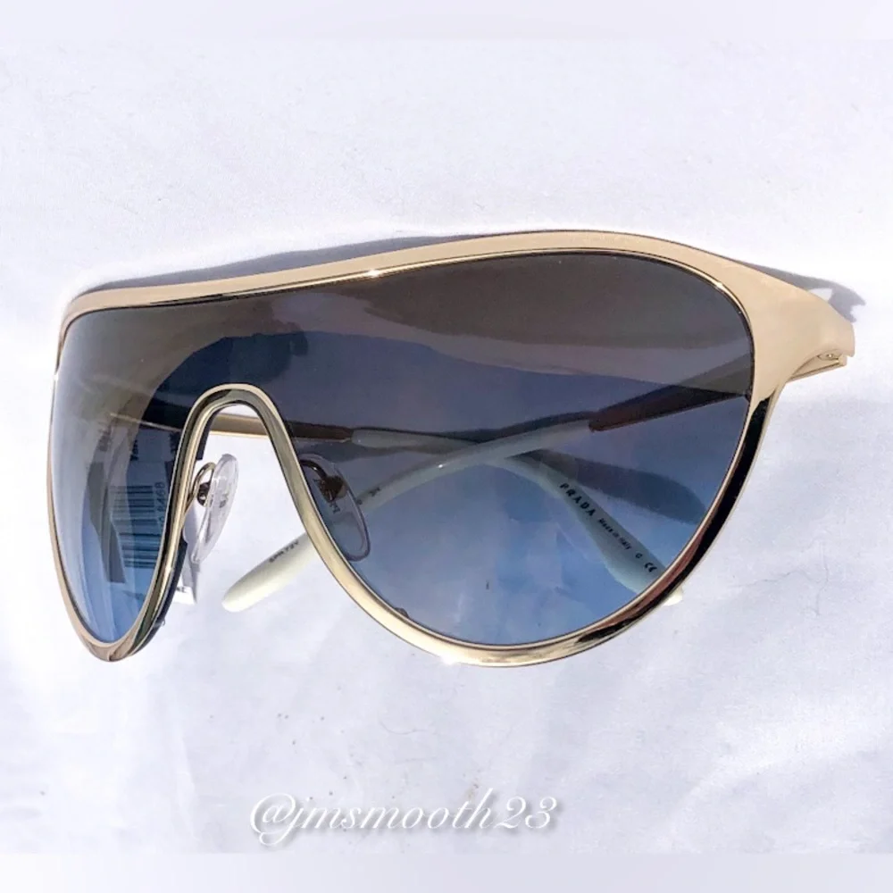 🆕 Prada Gold shield unisex Sunglasses made in Italy